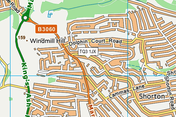 TQ3 1JX map - OS VectorMap District (Ordnance Survey) TQ3 1JX map - OS VectorMap District (Ordnance Survey)