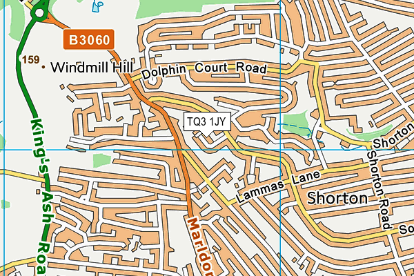 TQ3 1JY map - OS VectorMap District (Ordnance Survey) TQ3 1JY map - OS VectorMap District (Ordnance Survey)