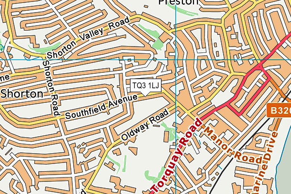 TQ3 1LJ map - OS VectorMap District (Ordnance Survey) TQ3 1LJ map - OS VectorMap District (Ordnance Survey)