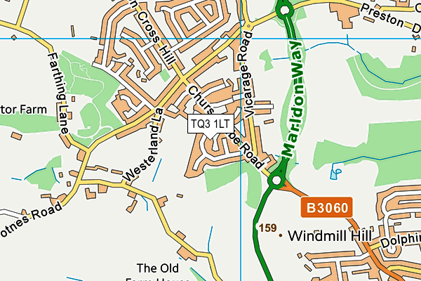 TQ3 1LT map - OS VectorMap District (Ordnance Survey) TQ3 1LT map - OS VectorMap District (Ordnance Survey)