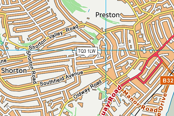 TQ3 1LW map - OS VectorMap District (Ordnance Survey)