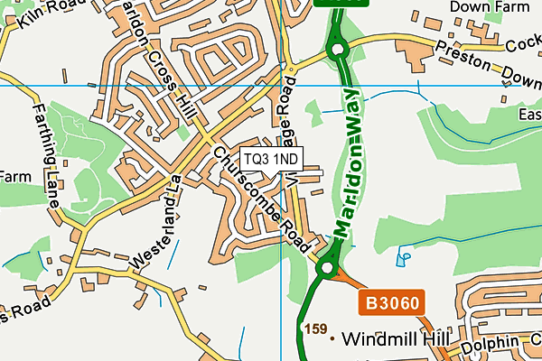 TQ3 1ND map - OS VectorMap District (Ordnance Survey)
