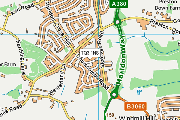 TQ3 1NS map - OS VectorMap District (Ordnance Survey) TQ3 1NS map - OS VectorMap District (Ordnance Survey)