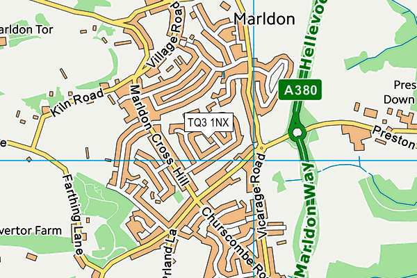 TQ3 1NX map - OS VectorMap District (Ordnance Survey) TQ3 1NX map - OS VectorMap District (Ordnance Survey)
