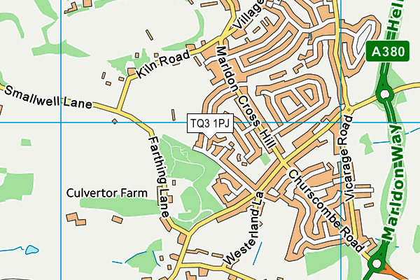 TQ3 1PJ map - OS VectorMap District (Ordnance Survey) TQ3 1PJ map - OS VectorMap District (Ordnance Survey)