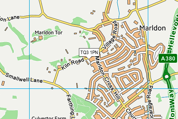 TQ3 1PN map - OS VectorMap District (Ordnance Survey)