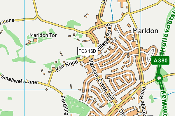 TQ3 1SD map - OS VectorMap District (Ordnance Survey) TQ3 1SD map - OS VectorMap District (Ordnance Survey)