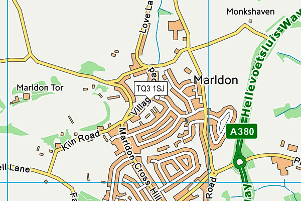 TQ3 1SJ map - OS VectorMap District (Ordnance Survey) TQ3 1SJ map - OS VectorMap District (Ordnance Survey)