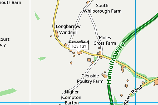 TQ3 1SY map - OS VectorMap District (Ordnance Survey) TQ3 1SY map - OS VectorMap District (Ordnance Survey)