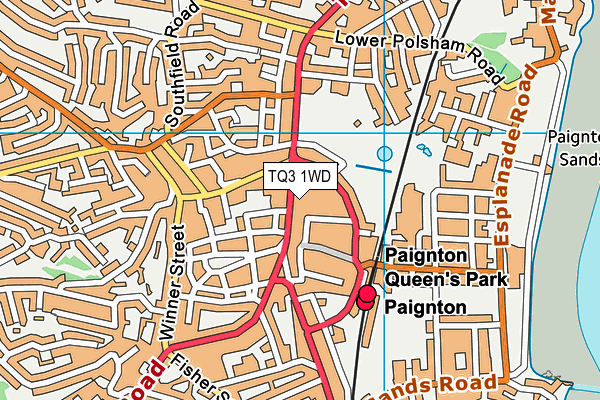 TQ3 1WD map - OS VectorMap District (Ordnance Survey)