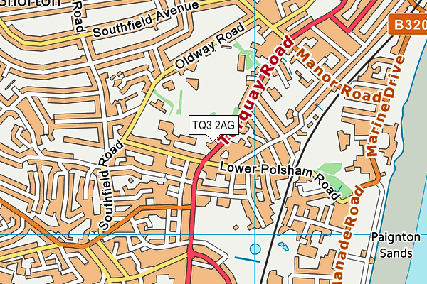 TQ3 2AG map - OS VectorMap District (Ordnance Survey) TQ3 2AG map - OS VectorMap District (Ordnance Survey)