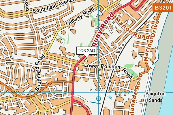TQ3 2AQ map - OS VectorMap District (Ordnance Survey) TQ3 2AQ map - OS VectorMap District (Ordnance Survey)