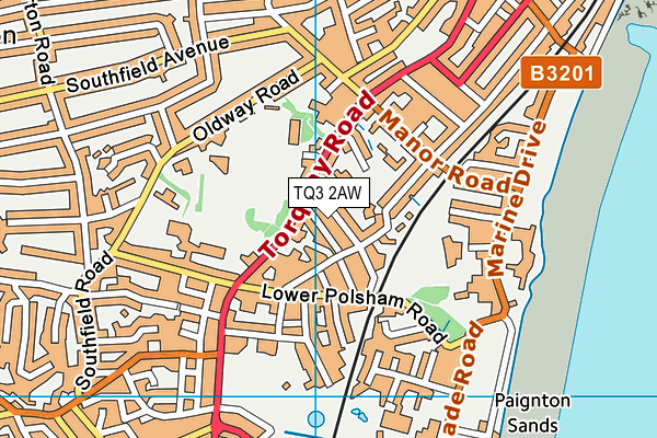 TQ3 2AW map - OS VectorMap District (Ordnance Survey) TQ3 2AW map - OS VectorMap District (Ordnance Survey)