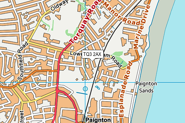 TQ3 2AX map - OS VectorMap District (Ordnance Survey)