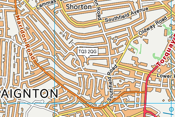 TQ3 2QG map - OS VectorMap District (Ordnance Survey)