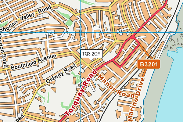 TQ3 2QY map - OS VectorMap District (Ordnance Survey) TQ3 2QY map - OS VectorMap District (Ordnance Survey)