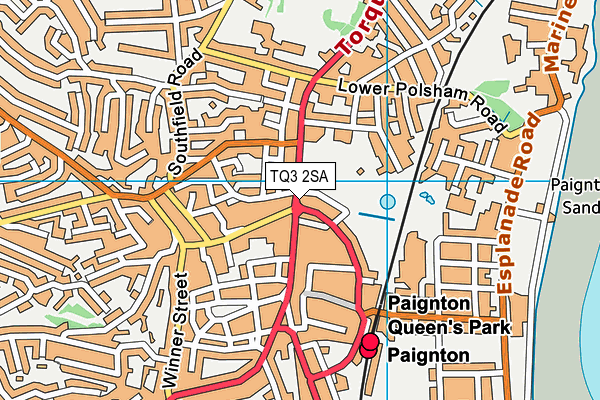 TQ3 2SA map - OS VectorMap District (Ordnance Survey)