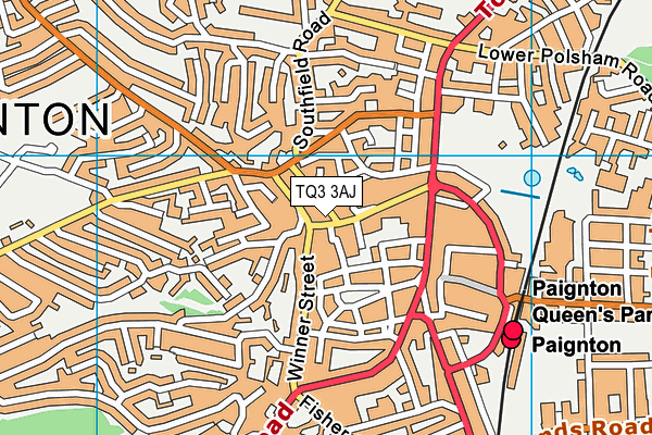 TQ3 3AJ map - OS VectorMap District (Ordnance Survey) TQ3 3AJ map - OS VectorMap District (Ordnance Survey)
