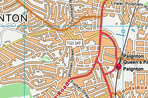 TQ3 3AT map - OS VectorMap District (Ordnance Survey)