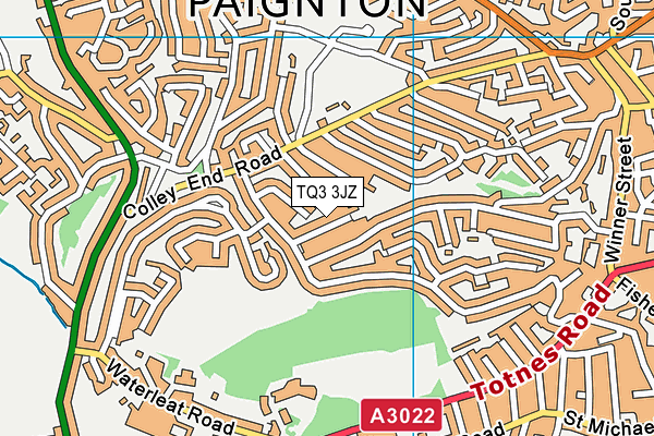TQ3 3JZ map - OS VectorMap District (Ordnance Survey) TQ3 3JZ map - OS VectorMap District (Ordnance Survey)