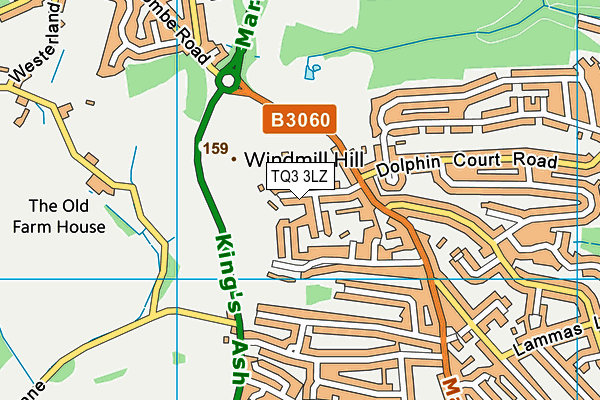 TQ3 3LZ map - OS VectorMap District (Ordnance Survey) TQ3 3LZ map - OS VectorMap District (Ordnance Survey)