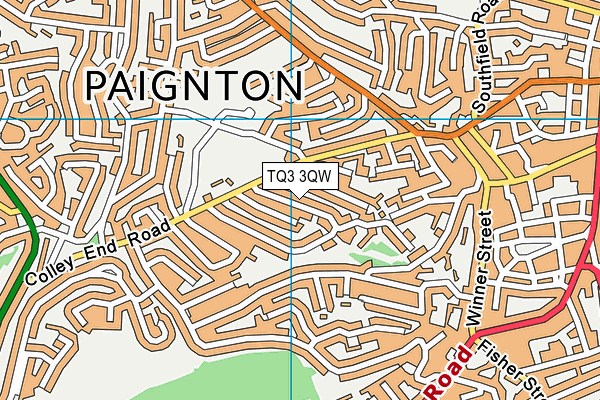 TQ3 3QW map - OS VectorMap District (Ordnance Survey) TQ3 3QW map - OS VectorMap District (Ordnance Survey)