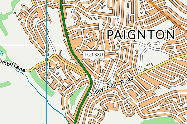 TQ3 3XU map - OS VectorMap District (Ordnance Survey)