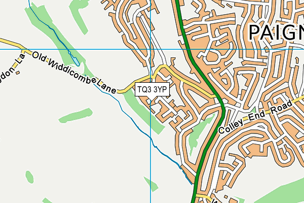 TQ3 3YP map - OS VectorMap District (Ordnance Survey)