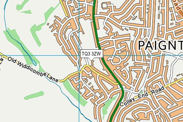 TQ3 3ZW map - OS VectorMap District (Ordnance Survey)