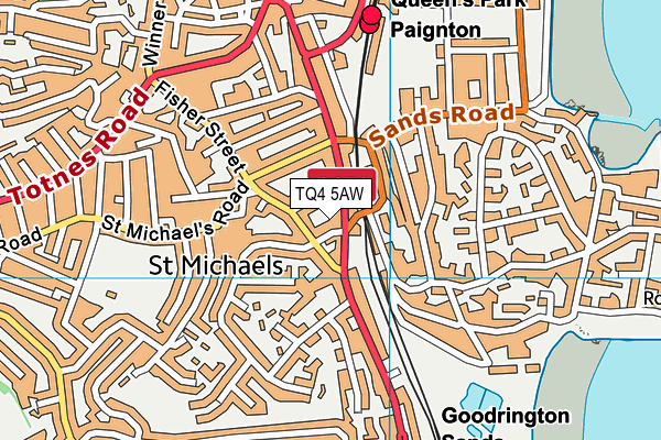 TQ4 5AW map - OS VectorMap District (Ordnance Survey) TQ4 5AW map - OS VectorMap District (Ordnance Survey)