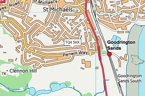 TQ4 5HX map - OS VectorMap District (Ordnance Survey) TQ4 5HX map - OS VectorMap District (Ordnance Survey)