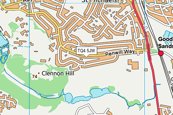 TQ4 5JW map - OS VectorMap District (Ordnance Survey) TQ4 5JW map - OS VectorMap District (Ordnance Survey)