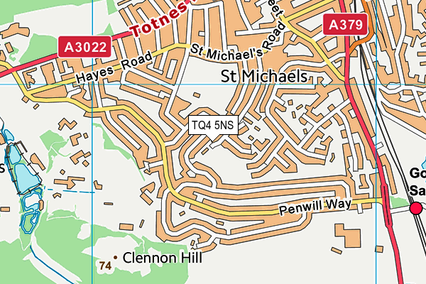 TQ4 5NS map - OS VectorMap District (Ordnance Survey) TQ4 5NS map - OS VectorMap District (Ordnance Survey)