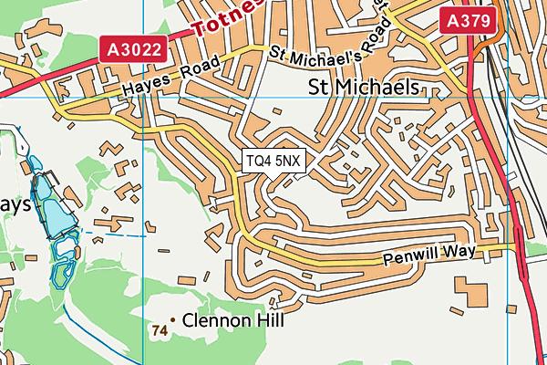 TQ4 5NX map - OS VectorMap District (Ordnance Survey) TQ4 5NX map - OS VectorMap District (Ordnance Survey)