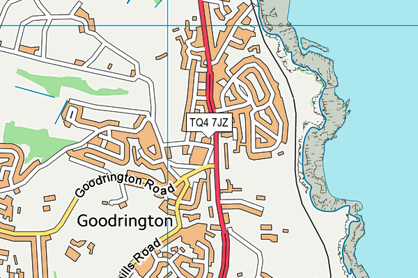 TQ4 7JZ map - OS VectorMap District (Ordnance Survey) TQ4 7JZ map - OS VectorMap District (Ordnance Survey)