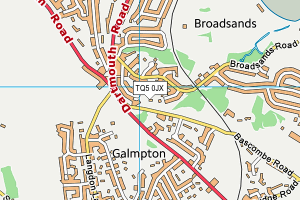 TQ5 0JX map - OS VectorMap District (Ordnance Survey)
