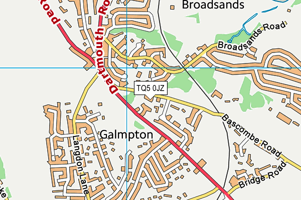 TQ5 0JZ map - OS VectorMap District (Ordnance Survey)