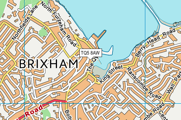 TQ5 8AW map - OS VectorMap District (Ordnance Survey)