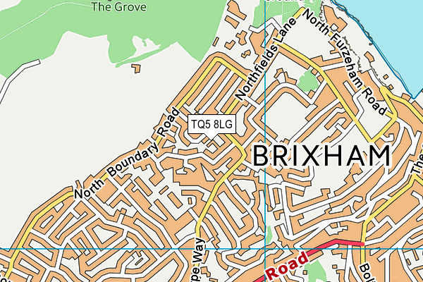 TQ5 8LG map - OS VectorMap District (Ordnance Survey)