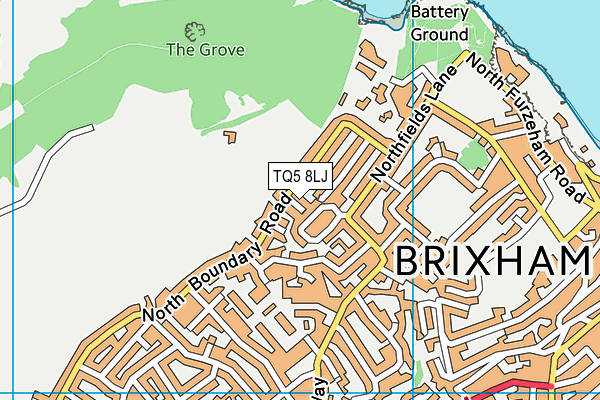 TQ5 8LJ map - OS VectorMap District (Ordnance Survey)