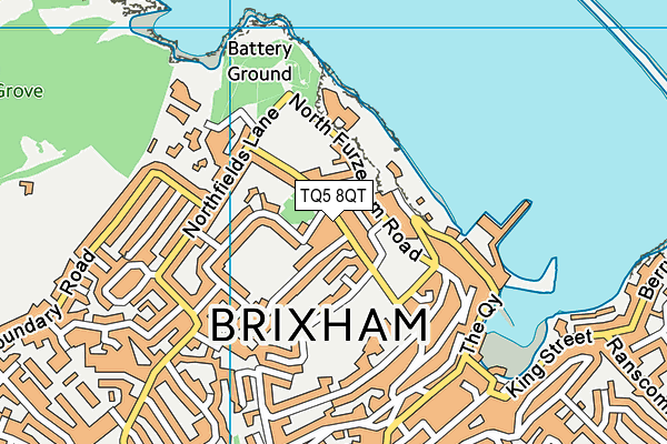 TQ5 8QT map - OS VectorMap District (Ordnance Survey)