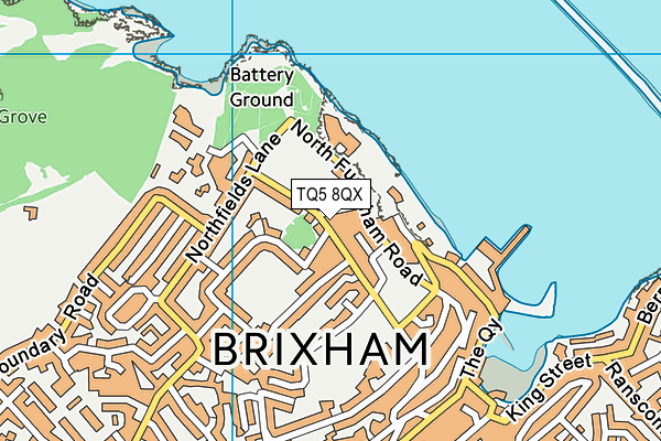 TQ5 8QX map - OS VectorMap District (Ordnance Survey)