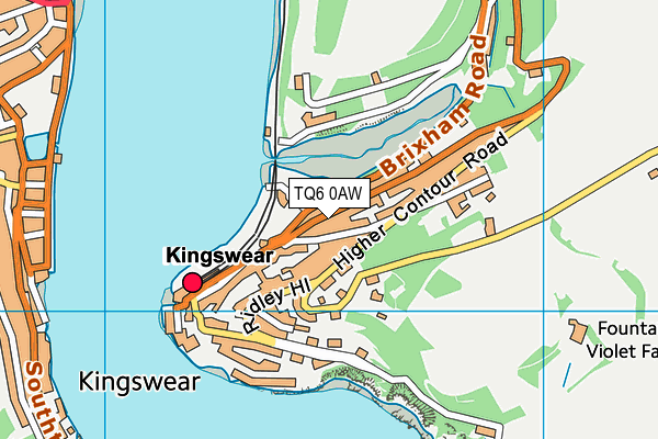 TQ6 0AW map - OS VectorMap District (Ordnance Survey) TQ6 0AW map - OS VectorMap District (Ordnance Survey)