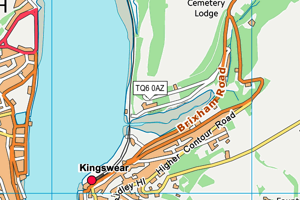 TQ6 0AZ map - OS VectorMap District (Ordnance Survey)