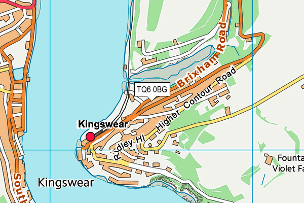 TQ6 0BG map - OS VectorMap District (Ordnance Survey)