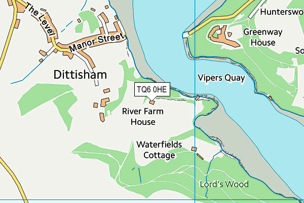 TQ6 0HE map - OS VectorMap District (Ordnance Survey)