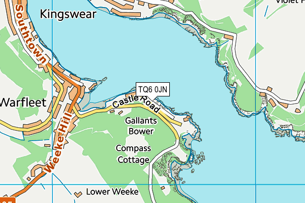 TQ6 0JN map - OS VectorMap District (Ordnance Survey)