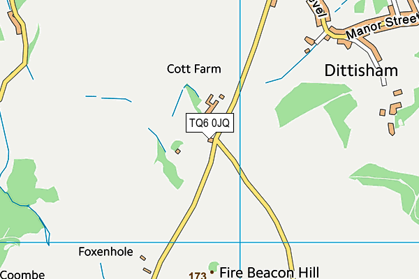 TQ6 0JQ map - OS VectorMap District (Ordnance Survey)
