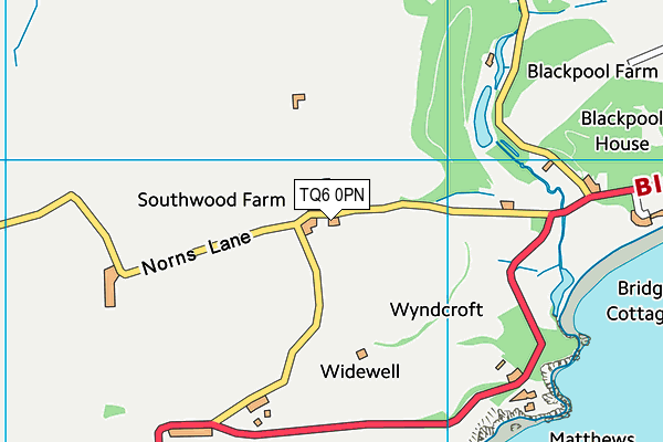 TQ6 0PN map - OS VectorMap District (Ordnance Survey)