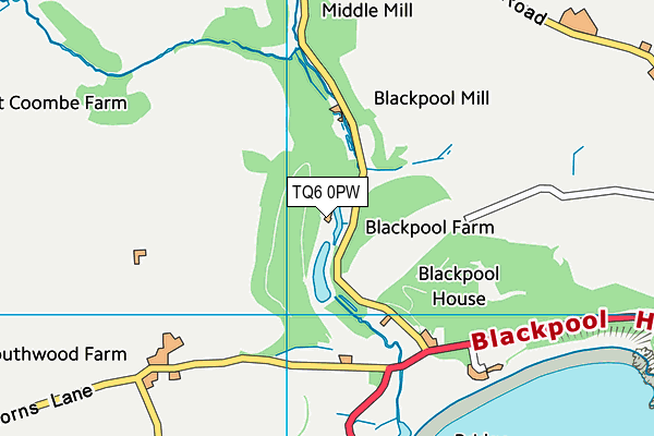 TQ6 0PW map - OS VectorMap District (Ordnance Survey) TQ6 0PW map - OS VectorMap District (Ordnance Survey)